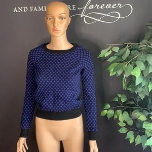 Forever 21 Dark Navy and Blue Polka dot Sweater. Size Small